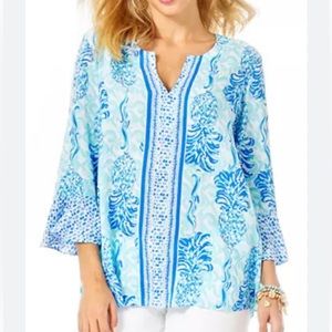 Blue Lilly Pulitzer Keona Tunic Top- NWT